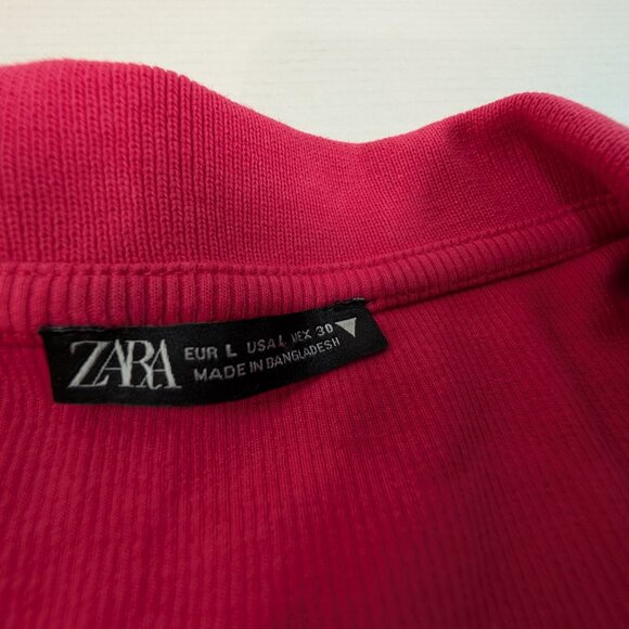 Zara Ribbed Polo Dress Women's L Pink - Picture 4 of 7